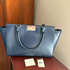 Kate Spade Orchard Valley Smooth Kelsey Bag in Navy Blue Leather - NWT